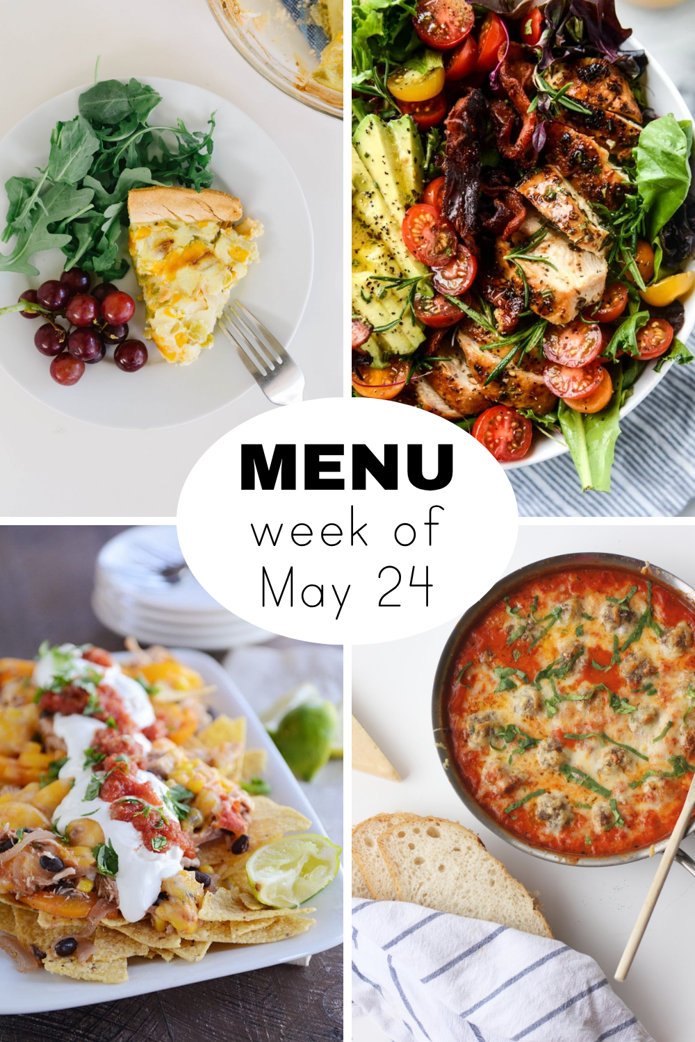 A dinner menu for the week of May 31