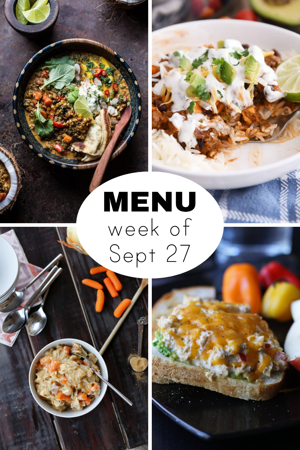 Dinner Menu for the Week of September 27th